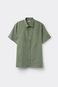 Short-Sleeved Shirt in Cotton and Linen