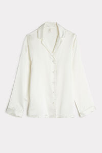 Mannish-Cut Jacket in Silk Satin