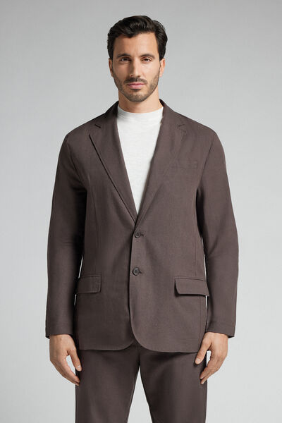 Jacke aus Leinen- und Baumwollstoff