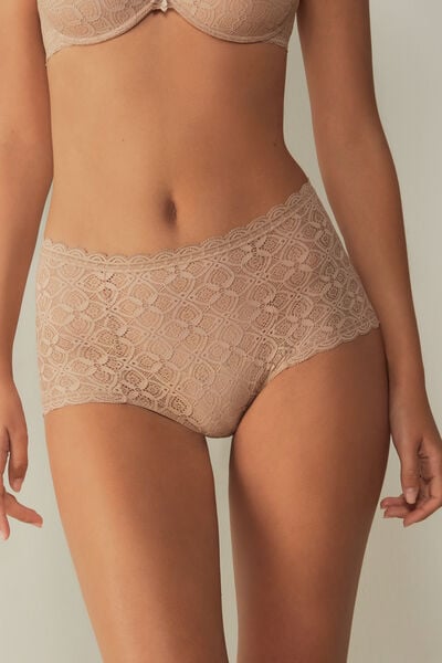 High-Rise Lace French Knickers