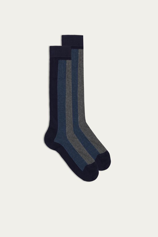 Long Socks in Patterned Warm Cotton