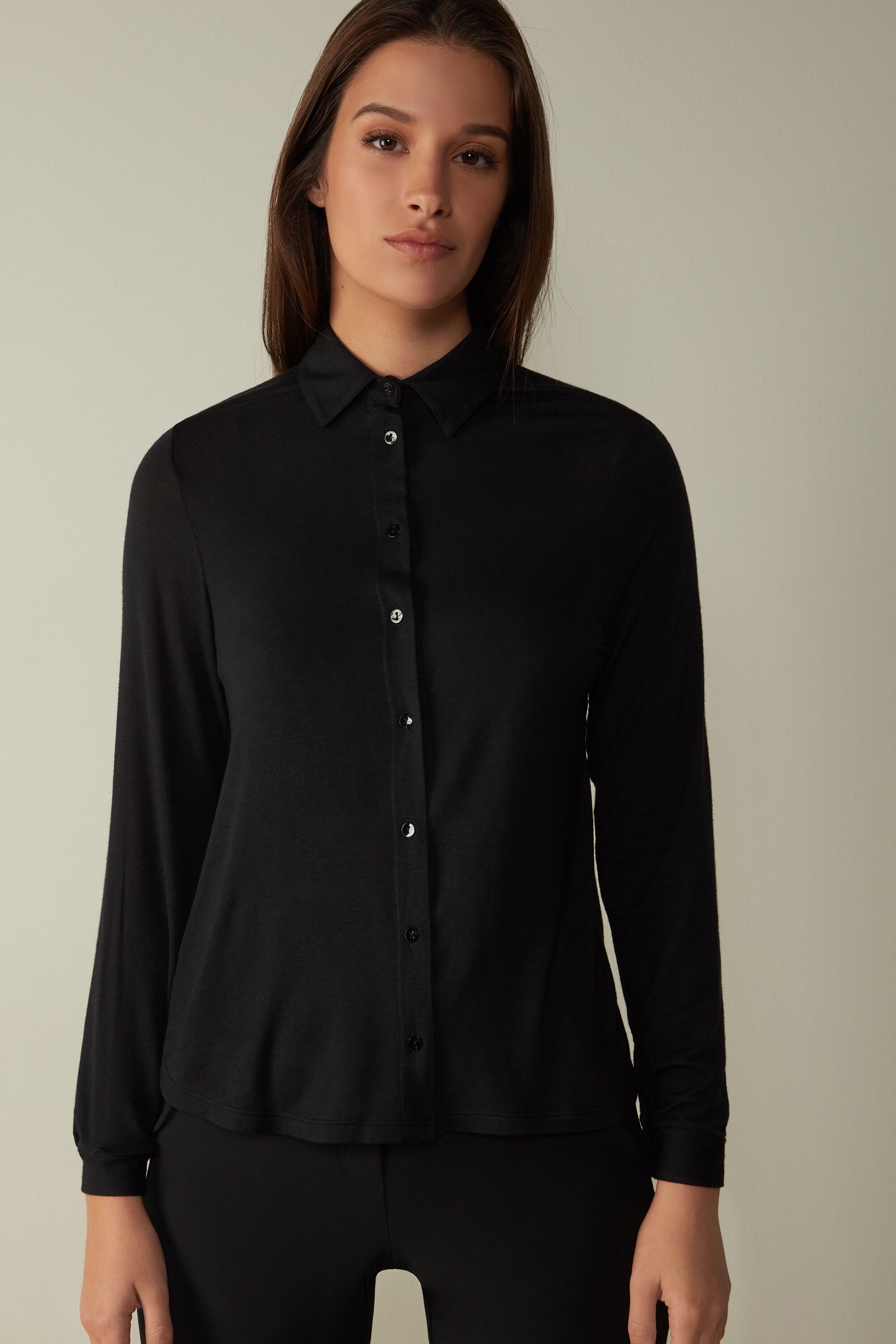 Ultralight Modal With Cashmere Long-Sleeved Shirt | Intimissimi