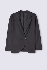 Double-Breasted Plain-Weave Linen Blazer