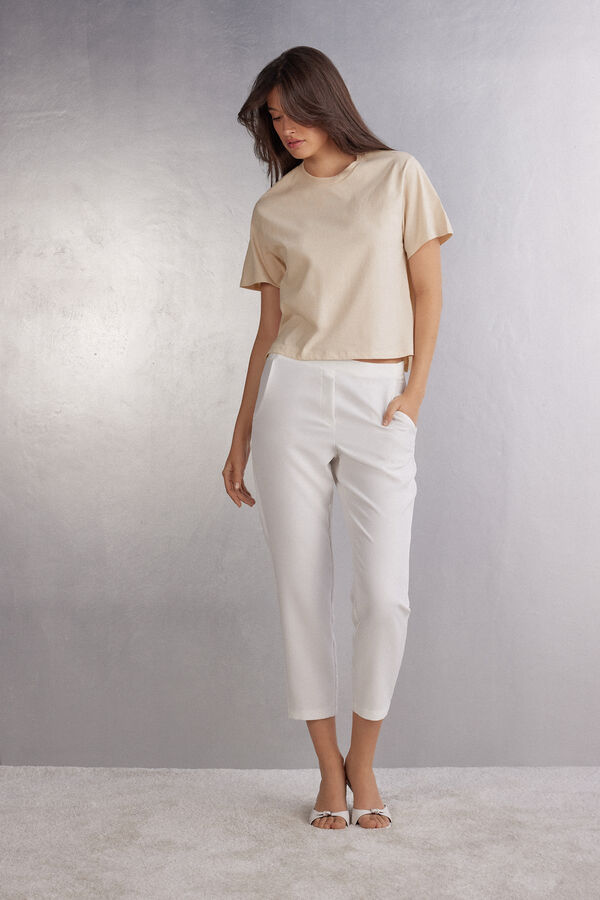 Boxy fit Short-Sleeved Cotton Top
