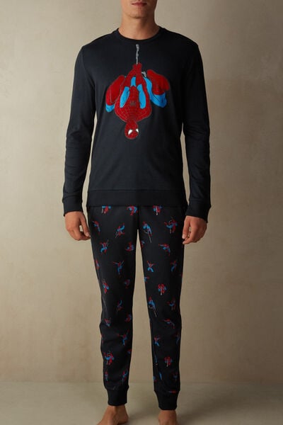 Pijamale Lungi din bumbac interlock cu Spider-Man