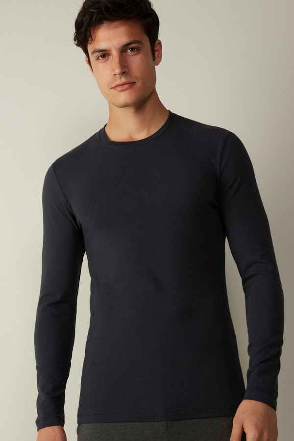 Long-Sleeved Cotton and Cashmere Top