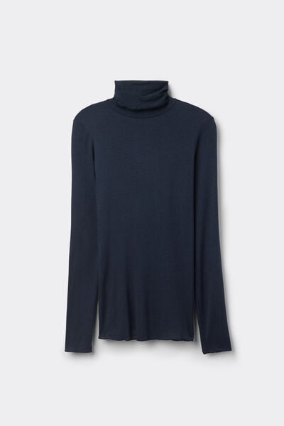 Maglia in Modal Ultralight con Cashmere Collo Alto