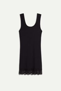 Long Camisole in Modal Cashmere Ultralight and Lace