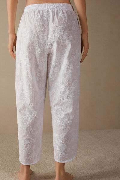 Romantic Nature Embroidered Cotton Pyjama Bottoms
