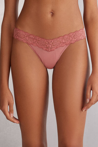 ‘80s-Style Lace and Microfibre Brazilian Briefs
