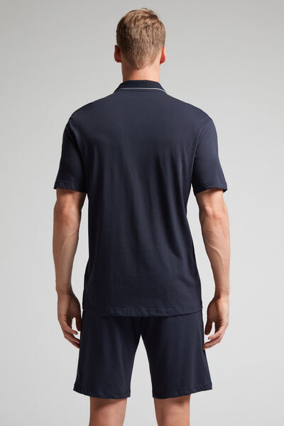 Button-Front Cropped Pyjamas in Supima Cotton