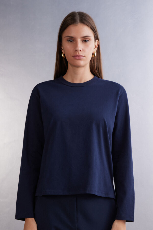 Boxy fit Long-Sleeved Cotton Top