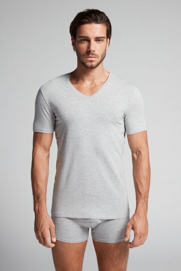 V-Neck Stretch Superior Cotton T-Shirt