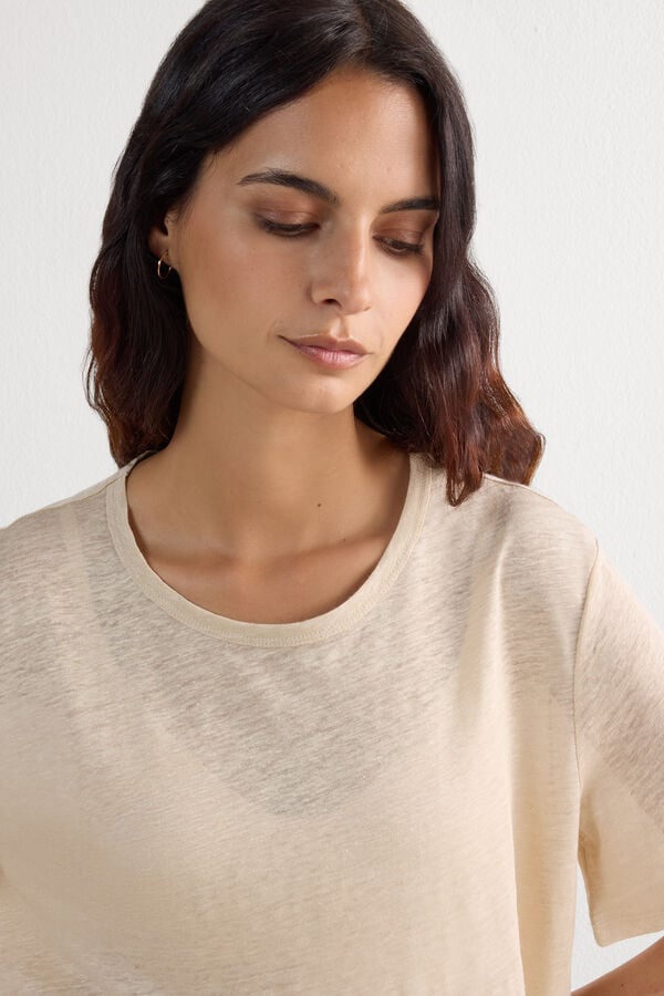 T-shirt manches courtes en lin THE PURE LINEN