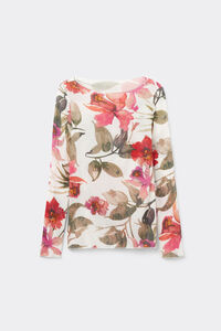 Maglia Manica Lunga Modal Ultralight con Cashmere Stampata Imaginary Journey