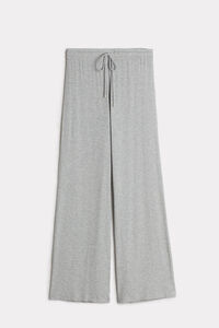 Ribbed Modal Blend Wide-Leg Trousers