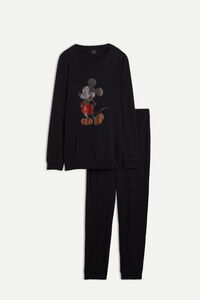 Warm Cotton Pajamas with Rhinestone Mickey Mouse