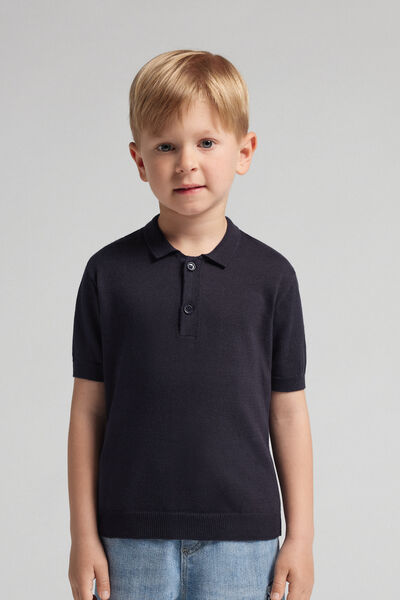 Polo Bambino Manica Corta in Maglia di Cotone