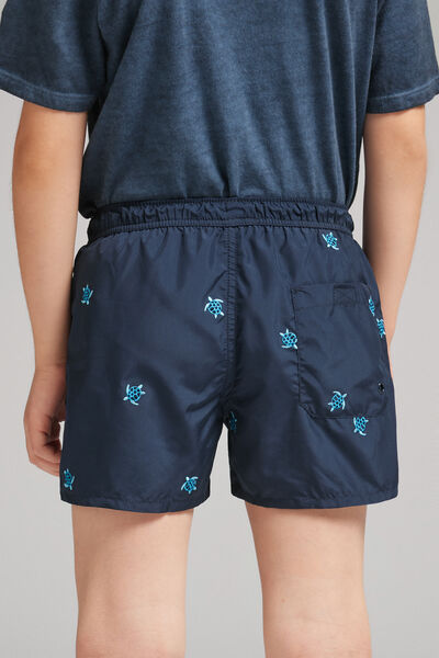 Costume Boxer Mare Bambino Ricamo Tartarughe