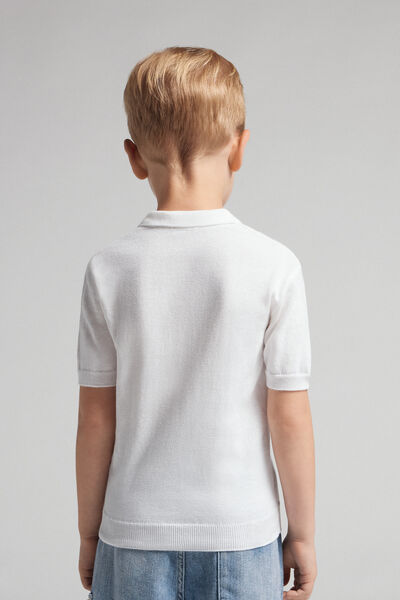Polo Bambino Manica Corta in Maglia di Cotone