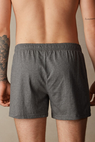 Solid Color Cotton Jersey Relaxed Fit Boxers