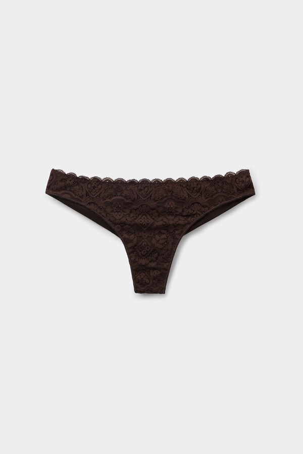 Lace and Microfibre Brazilian Briefs