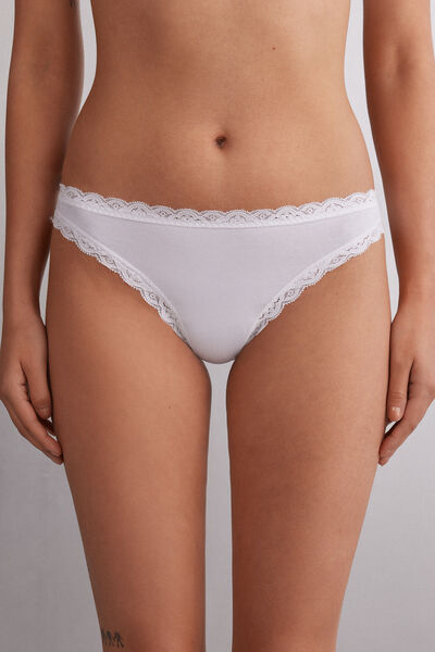 Cotton and Lace Brazilian Briefs