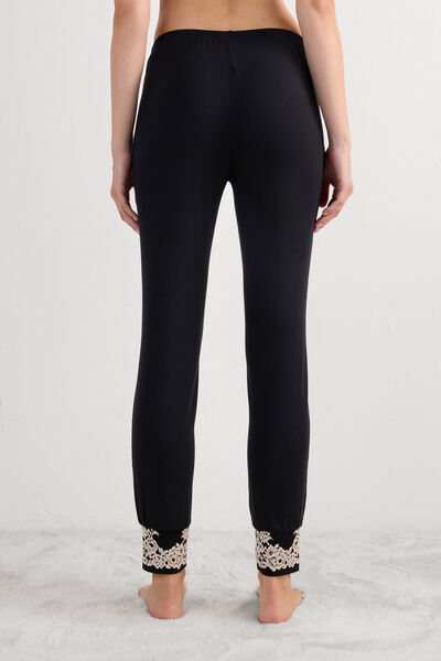 Pretty Flowers Full-Length Modal Trousers with Cuffs