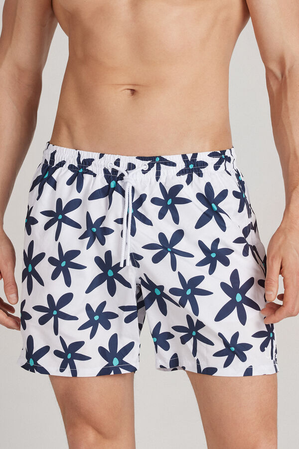 Shorts de Baño con Estampado de Margaritas