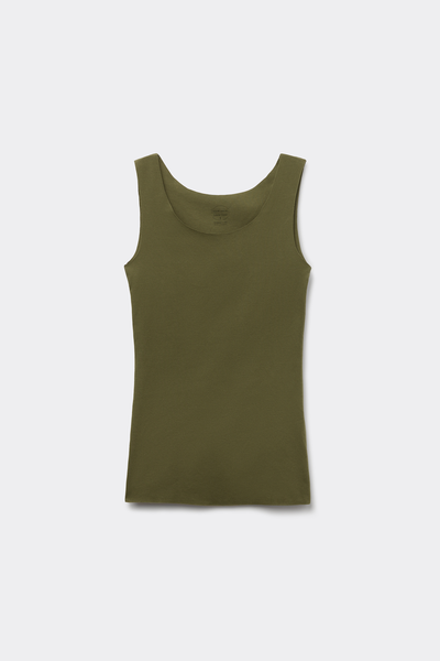 Débardeur à col rond en coton sans couture