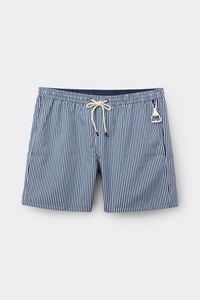 Reversible Striped White/Blue Swim Trunks