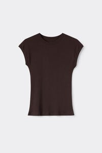 Short-Sleeved Ribbed Superior Cotton Top