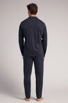 Cotton Open Full-Length Pyjamas with Polka-Dot Print