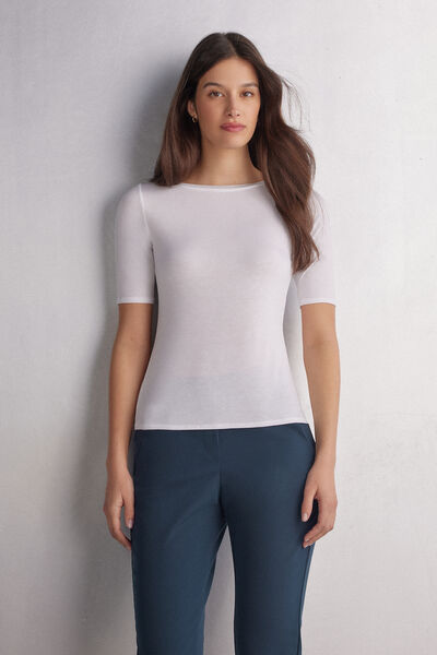 Maglia Scollo Barchetta in Fresh bamboo