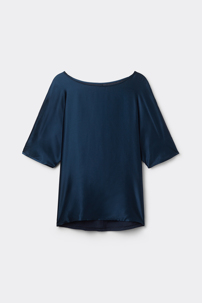 T-shirt manches courtes en soie et modal