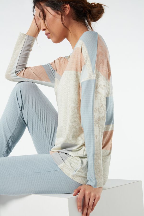 Long Jacquard Modal Pyjamas