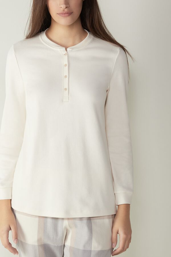 Winter Sea Warm Cotton Henley Top