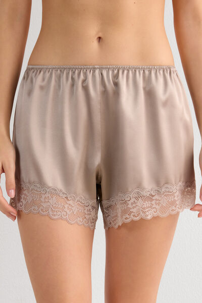 Silk Shorts with Lace