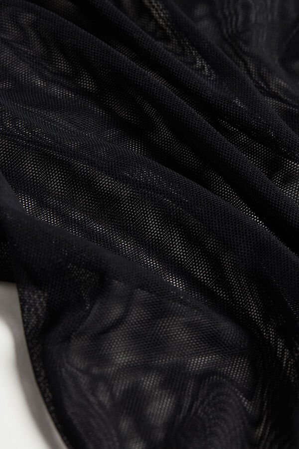 Bodysuit in black stretch tulle