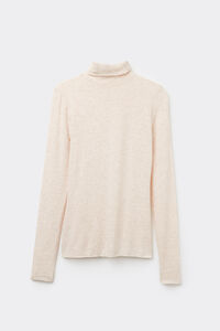 Light Modal with Lamé Cashmere High-Neck Top