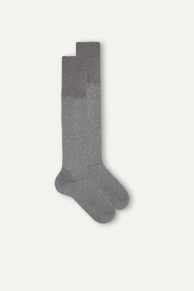 Μακριές Ανδρικές Κάλτσες από Βαμβακερό Μερσεριζέ Νήμα με Σχέδια