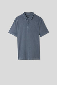 Washed Collection Short-Sleeved Slub Cotton Polo Shirt