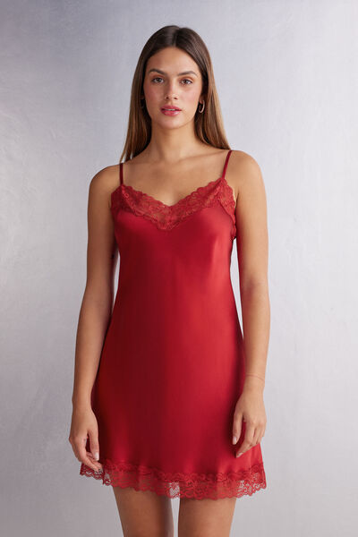 Silk Slip with Lace Insert Detail