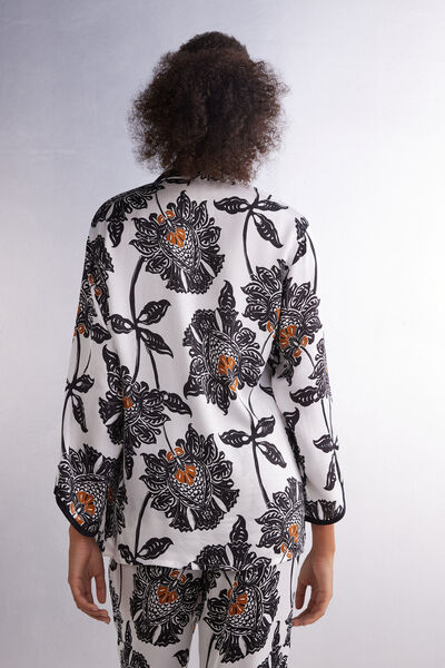 Folk & Delicious Long-Sleeved Satin Top