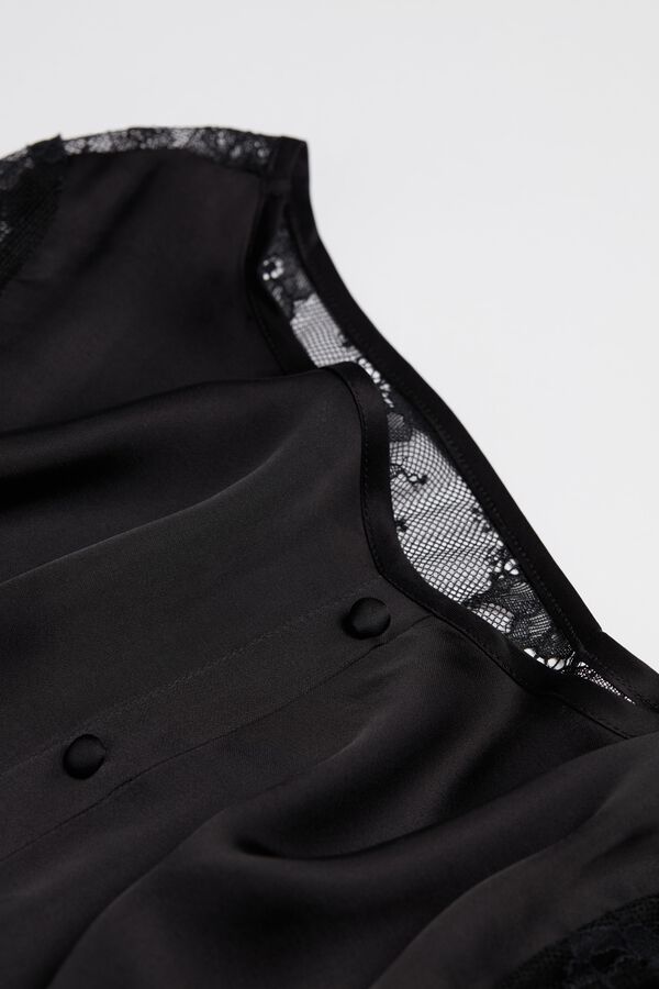 Crop Top in Lace and Satin Viscose