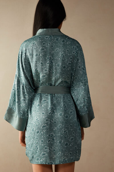 Kimono din Satin de Viscoză Prairie Bouquet
