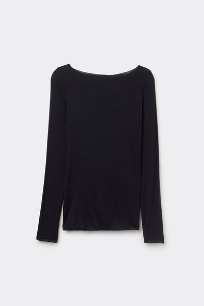 Shirt mit U-Boot-Ausschnitt aus Modal und Kaschmir Ultralight
