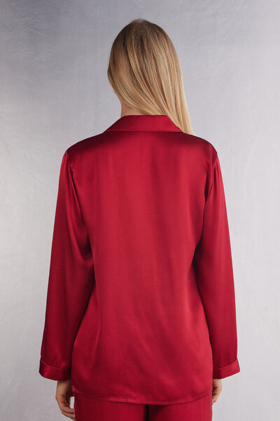Mannish-Cut Jacket in Silk Satin