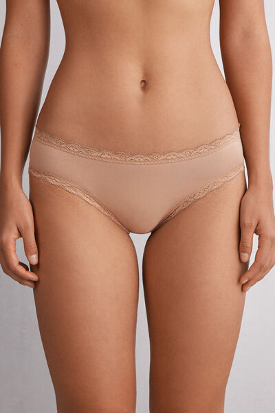 Slip aus Baumwolle und Spitze