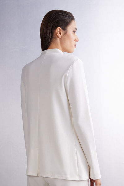 Giacca Manica Lunga in Interlock di Cotone